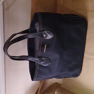 STEVE MADDEN 2 handle 4 inside pockets Black Tote -  15 wide x 6 deep x 12 tall